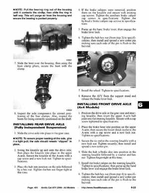 2006 Arctic Cat ATVs factory service and repair manual, Page 451