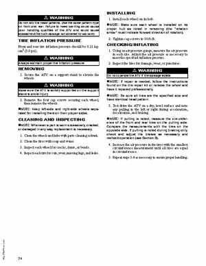2011 Arctic Cat DVX 90 / 90 Utility ATV Service Manual, Page 74