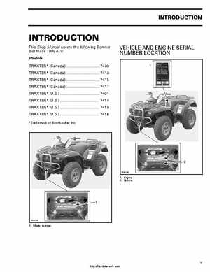 1999-2000 Bombardier Traxter ATV Factory Service Manual, Page 3