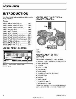 2002 Bombardier Traxter Factory Service Manual, Page 3