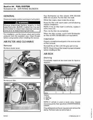 2004 Bombardier Rally 200 Series Shop Manual, Page 190