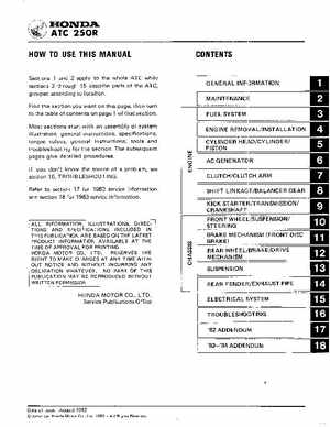 1981-1984 Official Honda ATC250R Shop Manual, Page 3