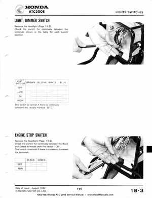 1982-1983 Official Honda ATC 200E Big Red Shop Manual, Page 189