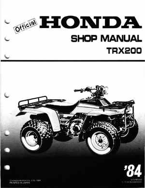 1984 Official Honda TRX200 Shop Manual, Page 1