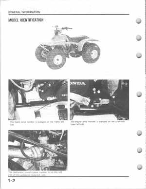 1985-1986 Honda Fourtrax 125 TRX125 Shop Manual, Page 5