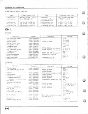 1985-1986 Honda Fourtrax 125 TRX125 Shop Manual, Page 9