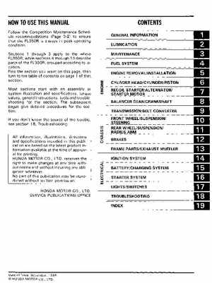 1985 Honda Odyssey 350 FL350R Shop Manual, Page 3