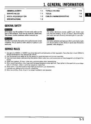 1985 Honda Odyssey 350 FL350R Shop Manual, Page 4
