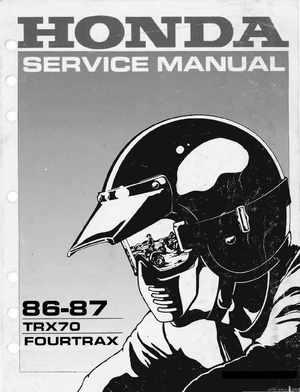 1986-1987 Honda Fortrax TRX70 Service Manual, Page 1