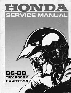 1986-1988 Honda TRX 200SX Fourtrax Service Manual, Page 1