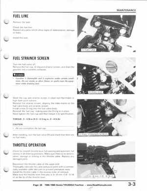 1986-1988 Honda TRX 200SX Fourtrax Service Manual, Page 26