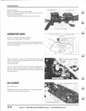 1986-1988 Honda TRX 200SX Fourtrax Service Manual, Page 27
