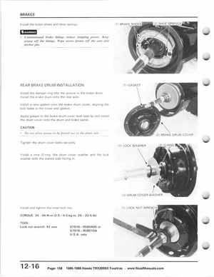 1986-1988 Honda TRX 200SX Fourtrax Service Manual, Page 158