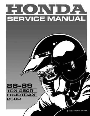 1986-1989 Honda TRX250 FourTrax 250R Service Manual, Page 1