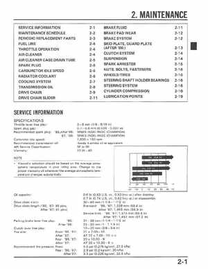 1986-1989 Honda TRX250 FourTrax 250R Service Manual, Page 19
