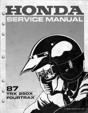 1987 Honda Fourtrax TRX 250X Service Manual, Page 1