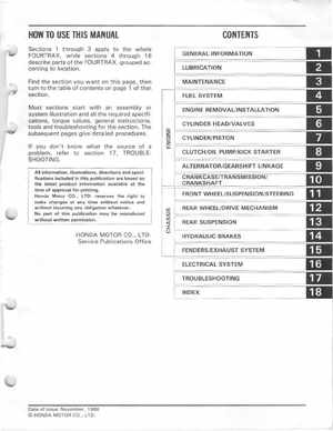 1987 Honda Fourtrax TRX 250X Service Manual, Page 3