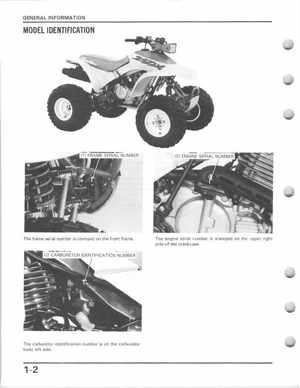 1987 Honda Fourtrax TRX 250X Service Manual, Page 5