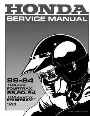 1988-1994 Honda TRX300 Fourtrax, 1988, 1990-1994 TRX300FW Fourtrax Service Manual, Page 1