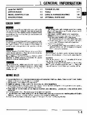 1989 Honda FL400R Pilot Service Manual, Page 4