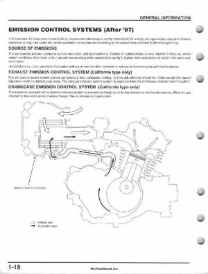 1995-2000 Honda FourTrax 300 300FW TRX300 TRX300FW TRX service manual., Page 21