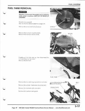 1997-2001 Honda TRX250 Fourtrax Recon Service Manual, Page 87
