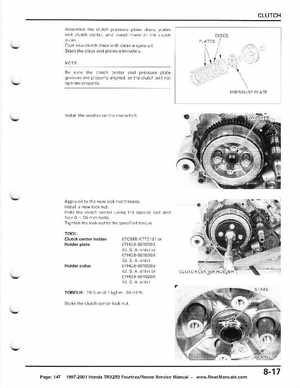 1997-2001 Honda TRX250 Fourtrax Recon Service Manual, Page 147