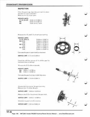 1997-2001 Honda TRX250 Fourtrax Recon Service Manual, Page 184