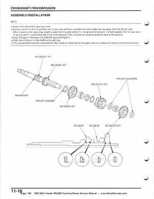 1997-2001 Honda TRX250 Fourtrax Recon Service Manual, Page 188