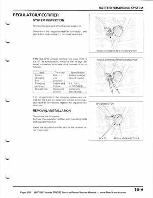 1997-2001 Honda TRX250 Fourtrax Recon Service Manual, Page 293