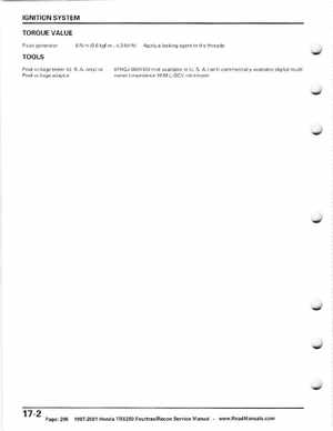 1997-2001 Honda TRX250 Fourtrax Recon Service Manual, Page 296