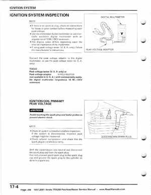 1997-2001 Honda TRX250 Fourtrax Recon Service Manual, Page 298