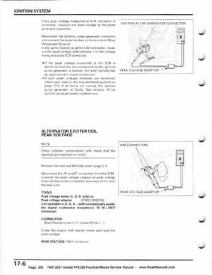 1997-2001 Honda TRX250 Fourtrax Recon Service Manual, Page 300