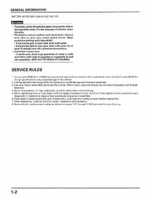 1998-2004 Honda Foreman 450 factory service manual, Page 6