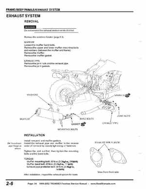 1999-2002 TRX400EX Fourtrax Service Manual, Page 34