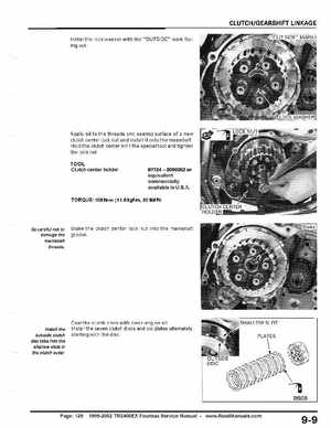 1999-2002 TRX400EX Fourtrax Service Manual, Page 129