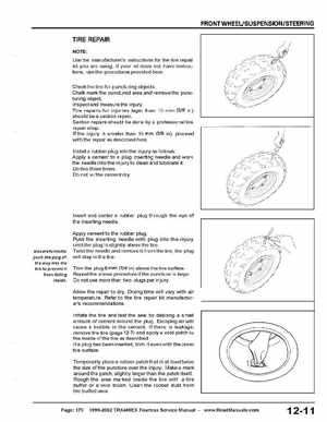 1999-2002 TRX400EX Fourtrax Service Manual, Page 170