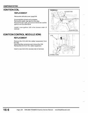 1999-2002 TRX400EX Fourtrax Service Manual, Page 233