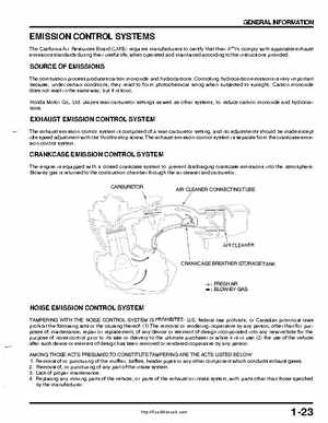1999-2004 Honda TRX400EX FourTrax Service Manual, Page 27