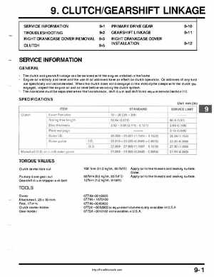 1999-2004 Honda TRX400EX FourTrax Service Manual, Page 121