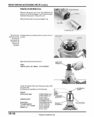 2000-2003 Honda TRX350 Rancher factory service manual, Page 256