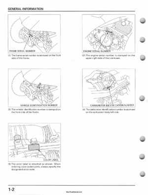 2001-2006 Honda TRX 300EX Sportrax 300EX Factory Service Manual, Page 6