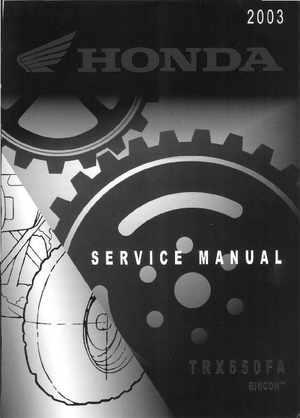 2003 Honda ATV TRX650FA Rincon Factory Service Manual, Page 1