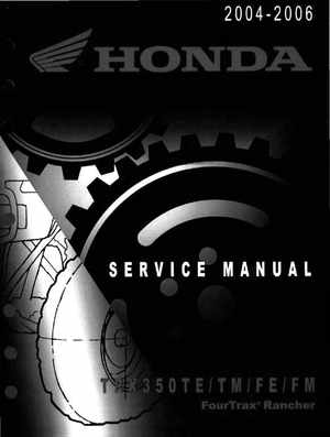 2004-2006 Honda FourTrax Rancher TRX350TE/TM/FE/FM Service Manual, Page 1