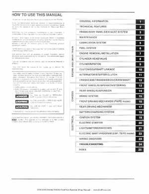 2004-2006 Honda FourTrax Rancher TRX350TE/TM/FE/FM Service Manual, Page 2
