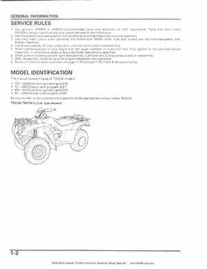 2004-2006 Honda FourTrax Rancher TRX350TE/TM/FE/FM Service Manual, Page 5