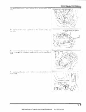 2004-2006 Honda FourTrax Rancher TRX350TE/TM/FE/FM Service Manual, Page 6