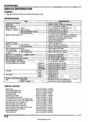 2005-2006 Honda ATV TRX500FE/FM/TM FourTrax Foreman Factory Service Manual, Page 62