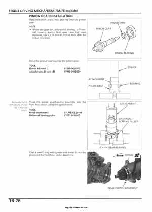 2005-2006 Honda ATV TRX500FE/FM/TM FourTrax Foreman Factory Service Manual, Page 319