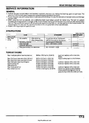 2005-2006 Honda ATV TRX500FE/FM/TM FourTrax Foreman Factory Service Manual, Page 329